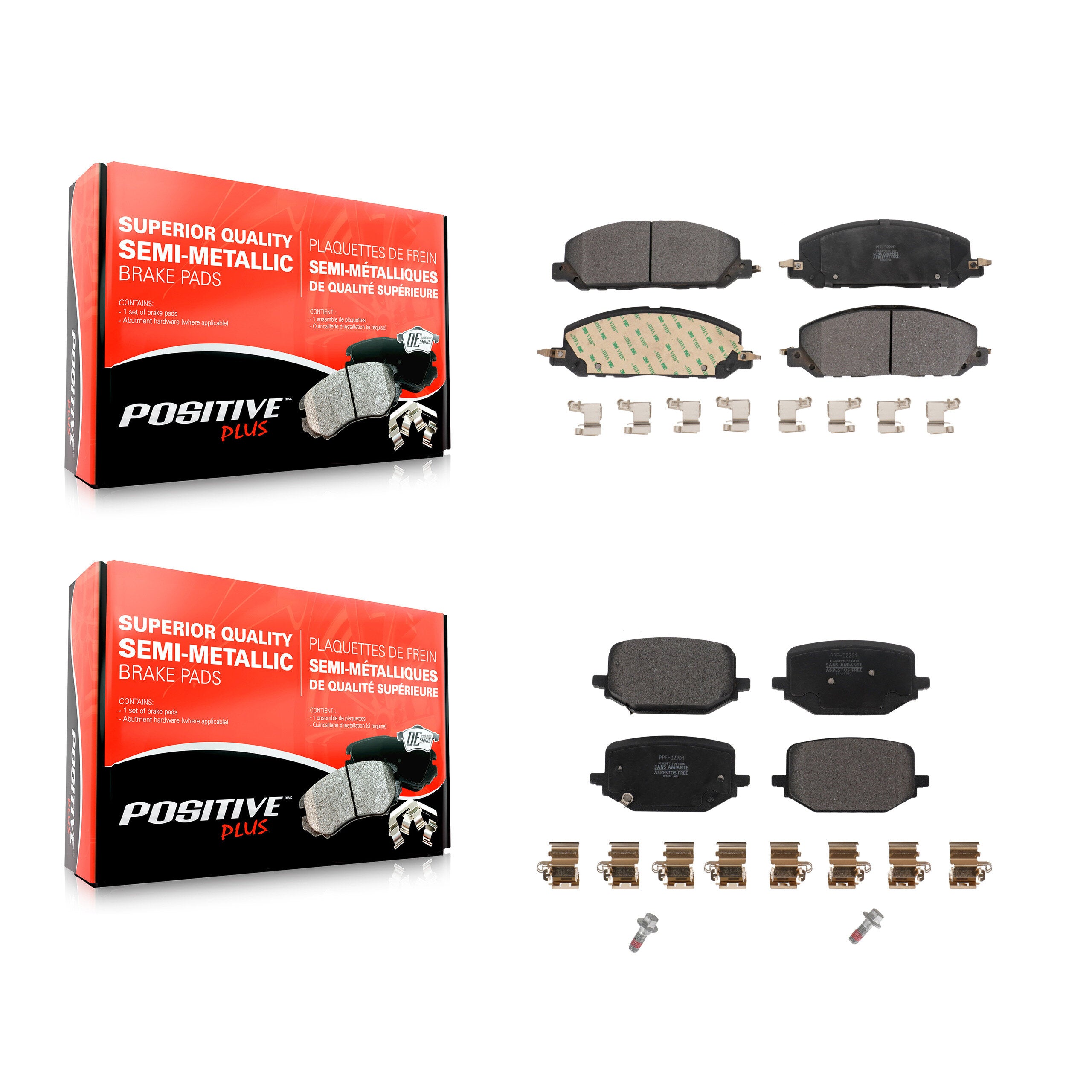 Front Rear Semi-Metallic Brake Pads Kit For Lincoln Aviator Ford Police Interceptor KPF-100632