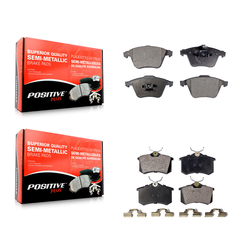 Front Rear Semi-Metallic Brake Pads Kit For 2002 Audi A6 Quattro With 321mm Diameter Rotor Single Piston Caliper KPF-100639