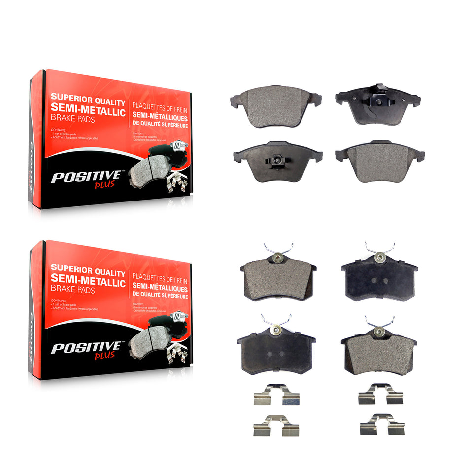 Front Rear Semi-Metallic Brake Pads Kit For 2004 Audi A6 Quattro With 321mm Diameter Rotor Single Piston Caliper KPF-100640