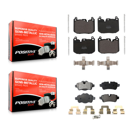Front Rear Semi-Metallic Brake Pad Kit For 2015 Mini Cooper S/John Works with 1.6L KPF-100652
