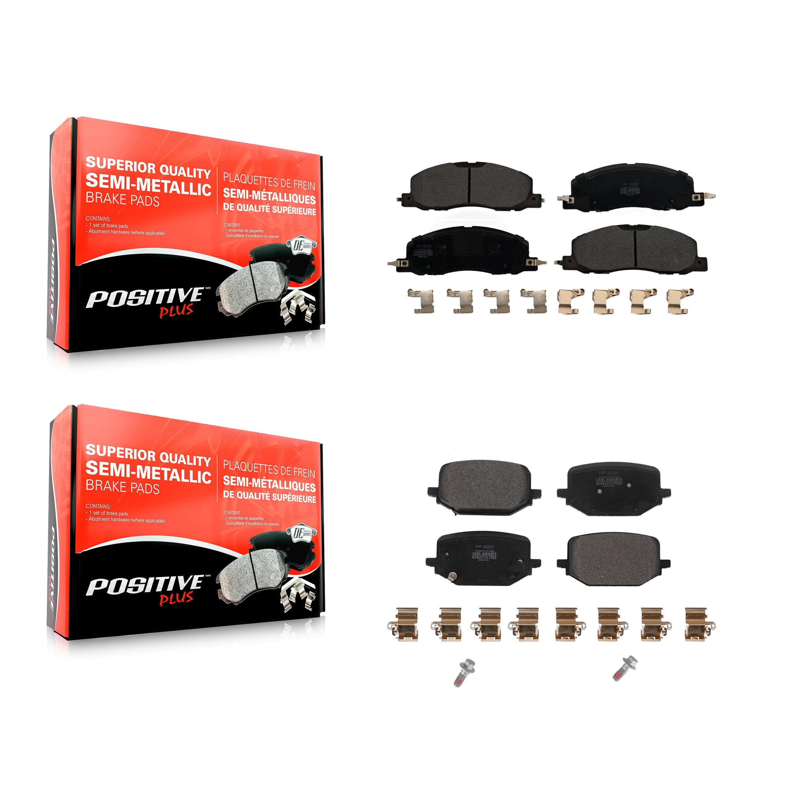 Front Rear Semi-Metallic Brake Pads Kit For Lincoln Aviator KPF-100662