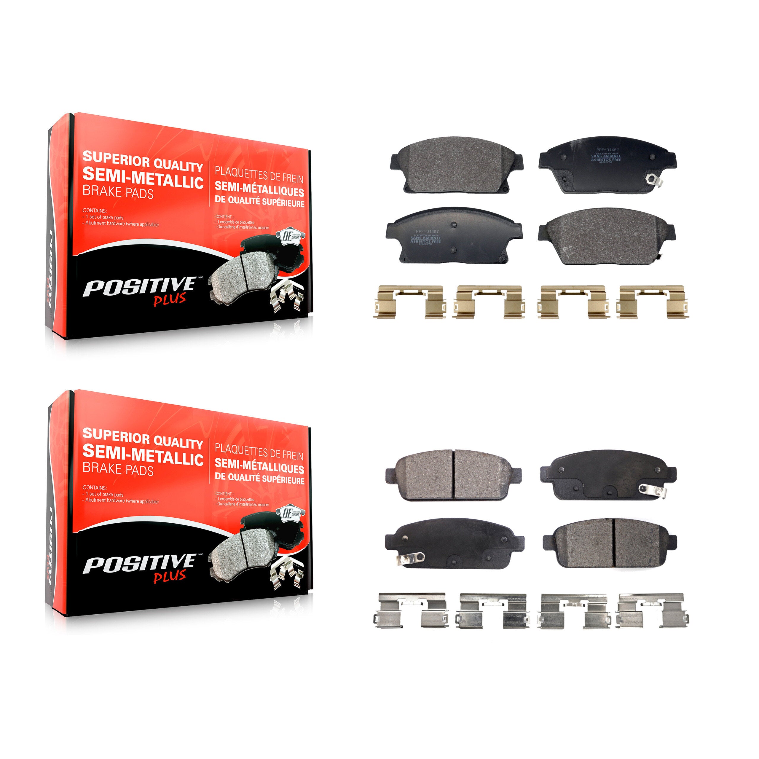 Front Rear Semi-Metallic Brake Pads Kit For Chevrolet Cruze Buick Trax Verano Encore Volt KPF-100714
