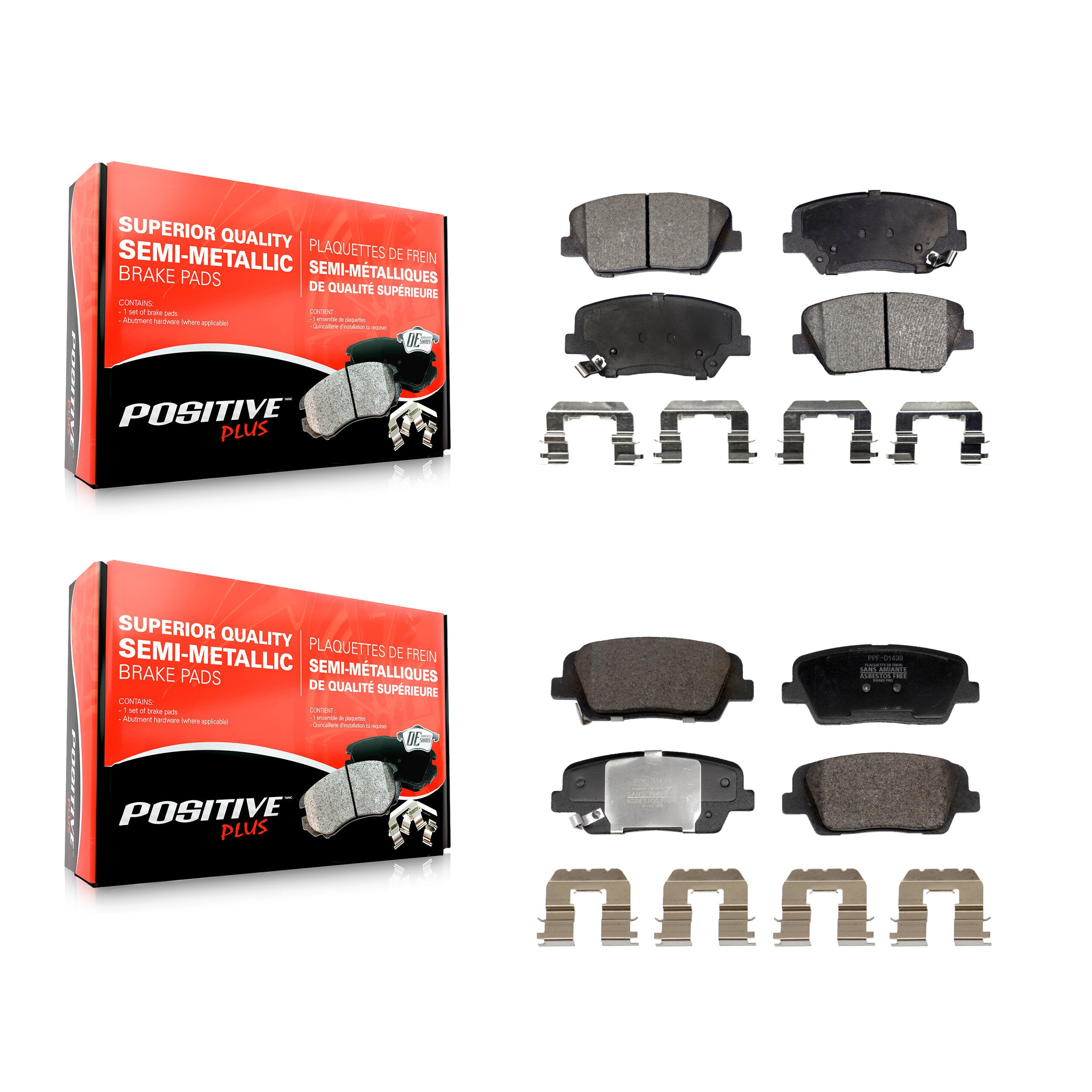 Front Rear Semi-Metallic Brake Pads Kit For Hyundai Santa Fe Sport Kia Sorento KPF-100729