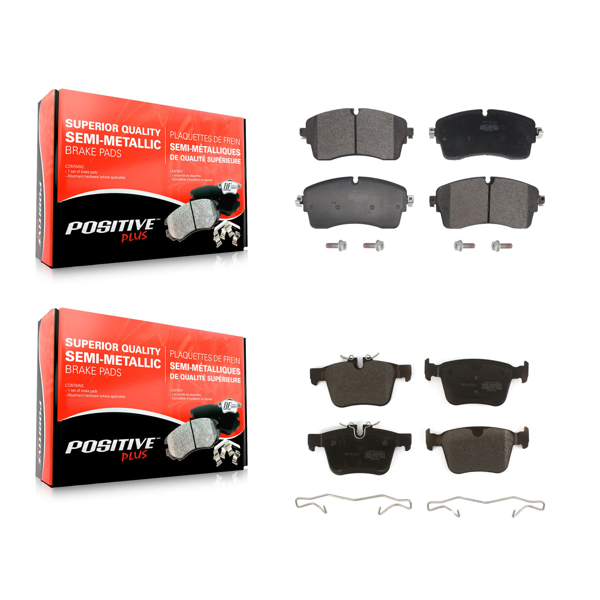 Front Rear Semi-Metallic Brake Pads Kit For Land Rover Range Evoque Jaguar E-Pace KPF-100736