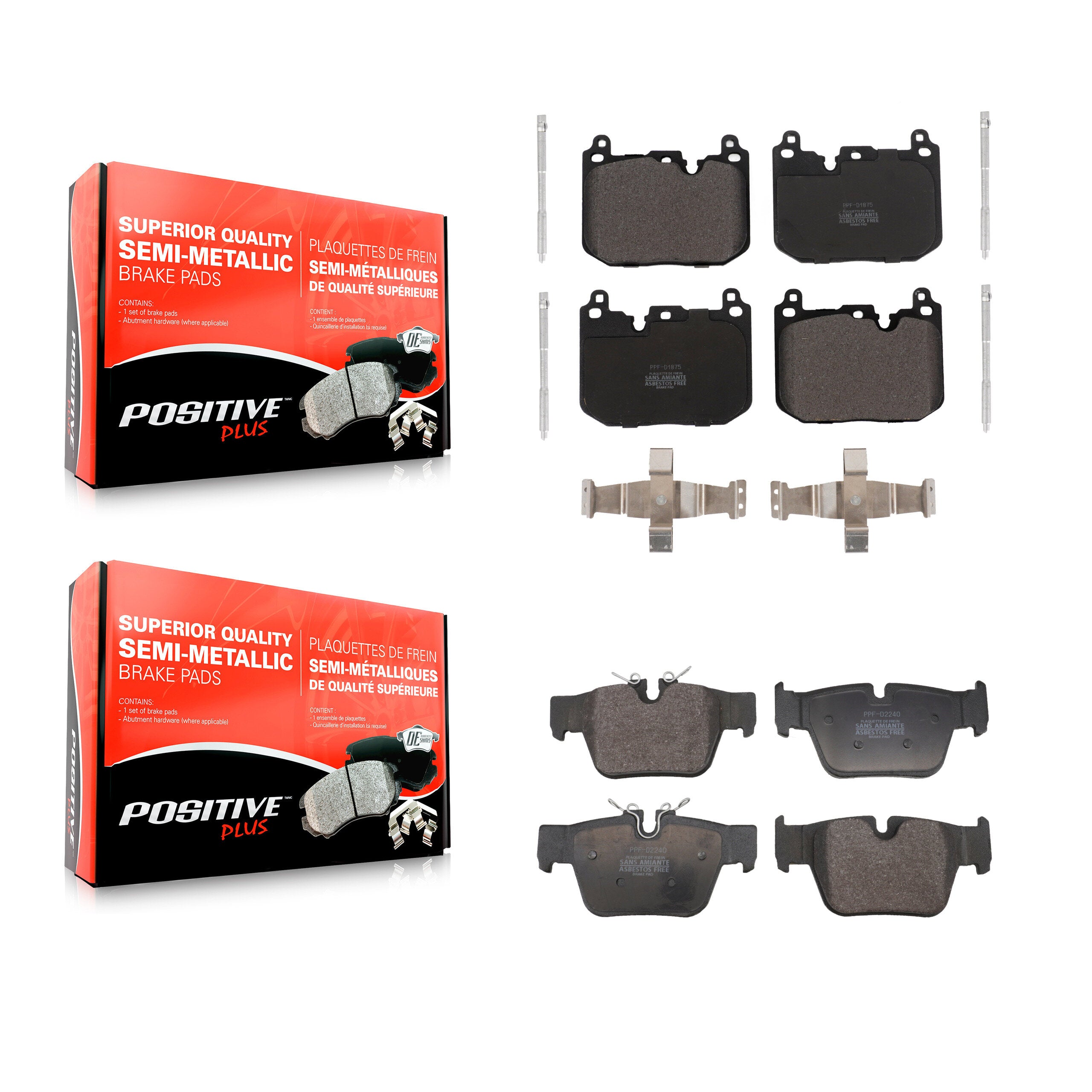 Front Rear Semi-Metallic Brake Pads Kit For BMW X2 Mini Cooper Clubman KPF-100754
