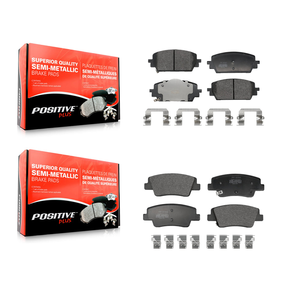 Front Rear Semi-Metallic Brake Pads Kit For Genesis GV70 G80 2.5L KPF-100772