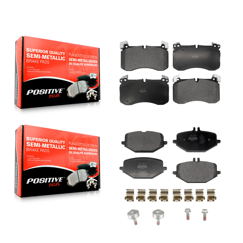 Front Rear Semi-Metallic Brake Pads Kit For 20-22 Mercedes-Benz GLS450 With Sport Package KPF-100780