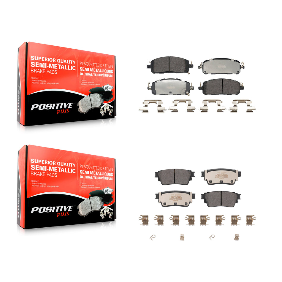 Front Rear Semi-Metallic Brake Pads Kit For Mitsubishi Outlander Nissan Pathfinder QX60 KPF-100787