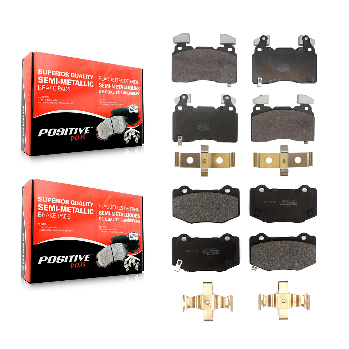 Front Rear Semi-Metallic Brake Pads Kit For Chevrolet Corvette Camaro KPF-100799
