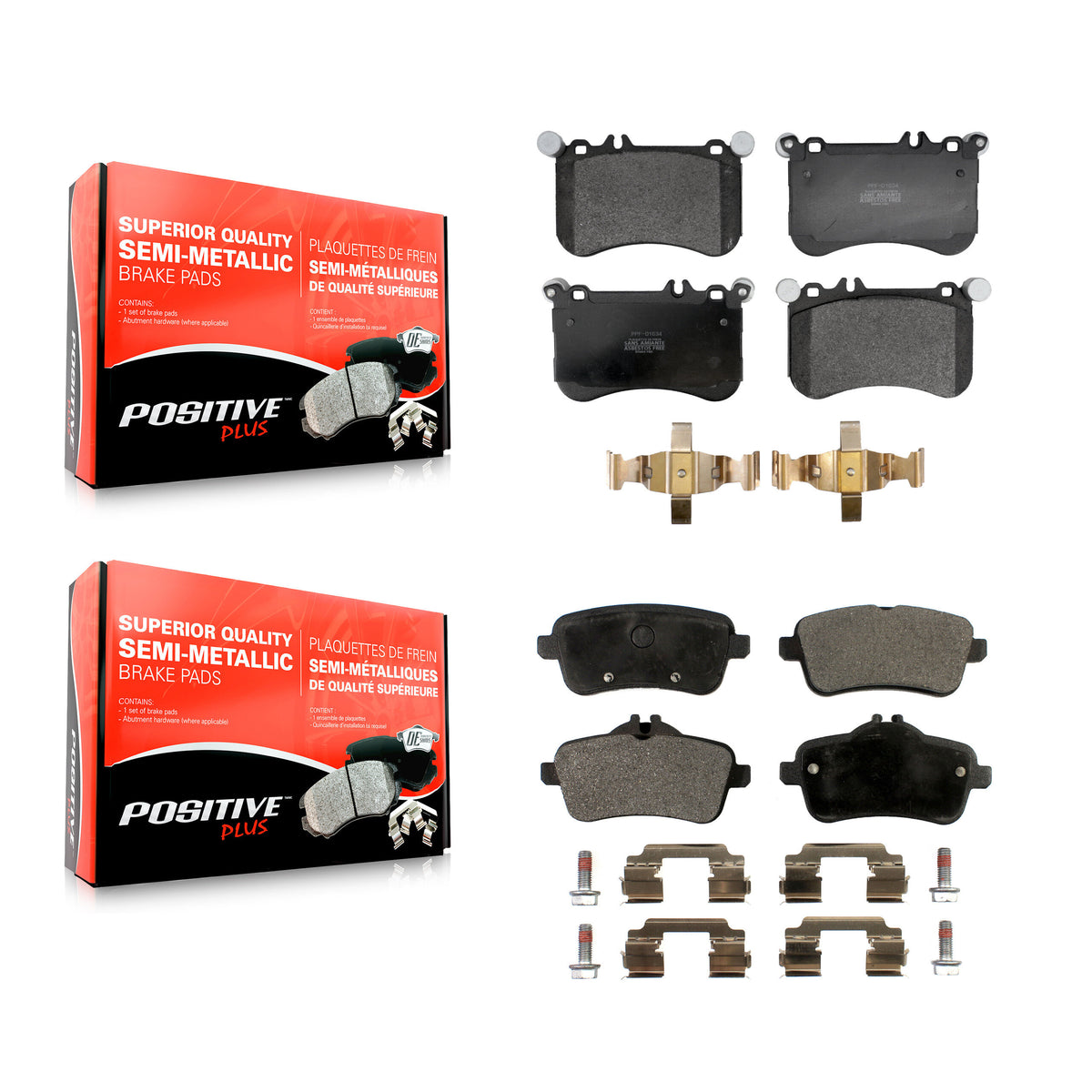 Front Rear Semi-Metallic Brake Pads Kit For Mercedes-Benz SLC43 AMG SLK55 KPF-100804
