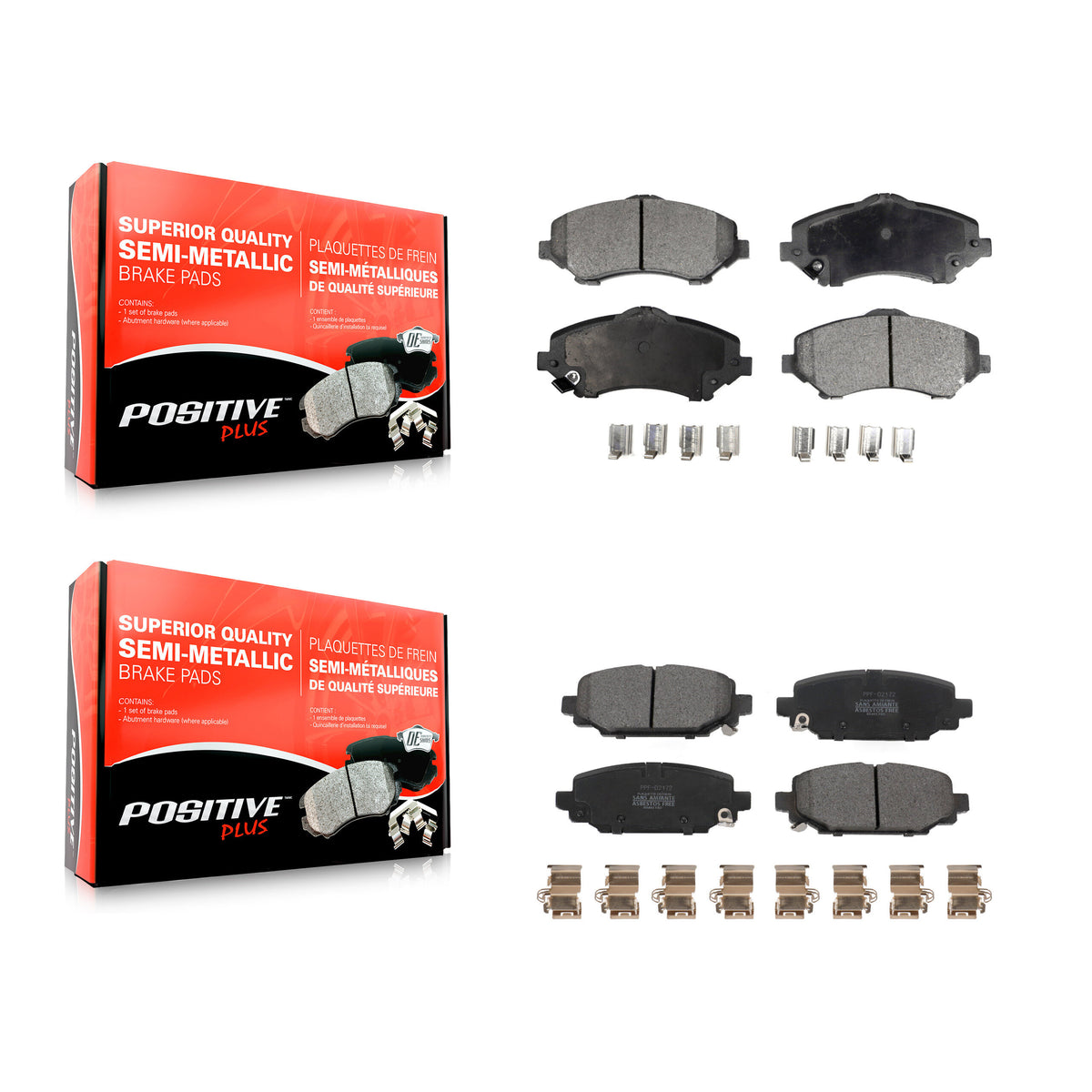 Front Rear Semi-Metallic Brake Pads Kit For Jeep Wrangler Sport Without Heavy Duty Brakes KPF-100818