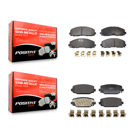 Front Rear Semi-Metallic Brake Pad Kit For 2021-2024 Jeep Wrangler With Solid Rotors KPF-100819