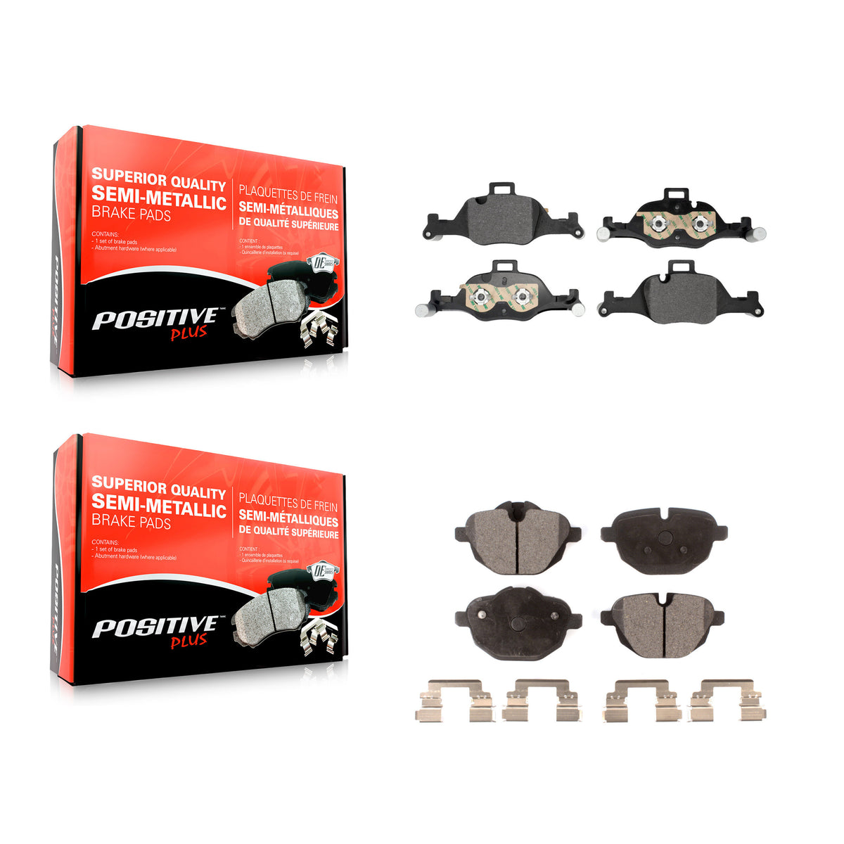 Front Rear Semi-Metallic Brake Pads Kit For BMW 530i xDrive Without Blue Painted Calipers KPF-100840