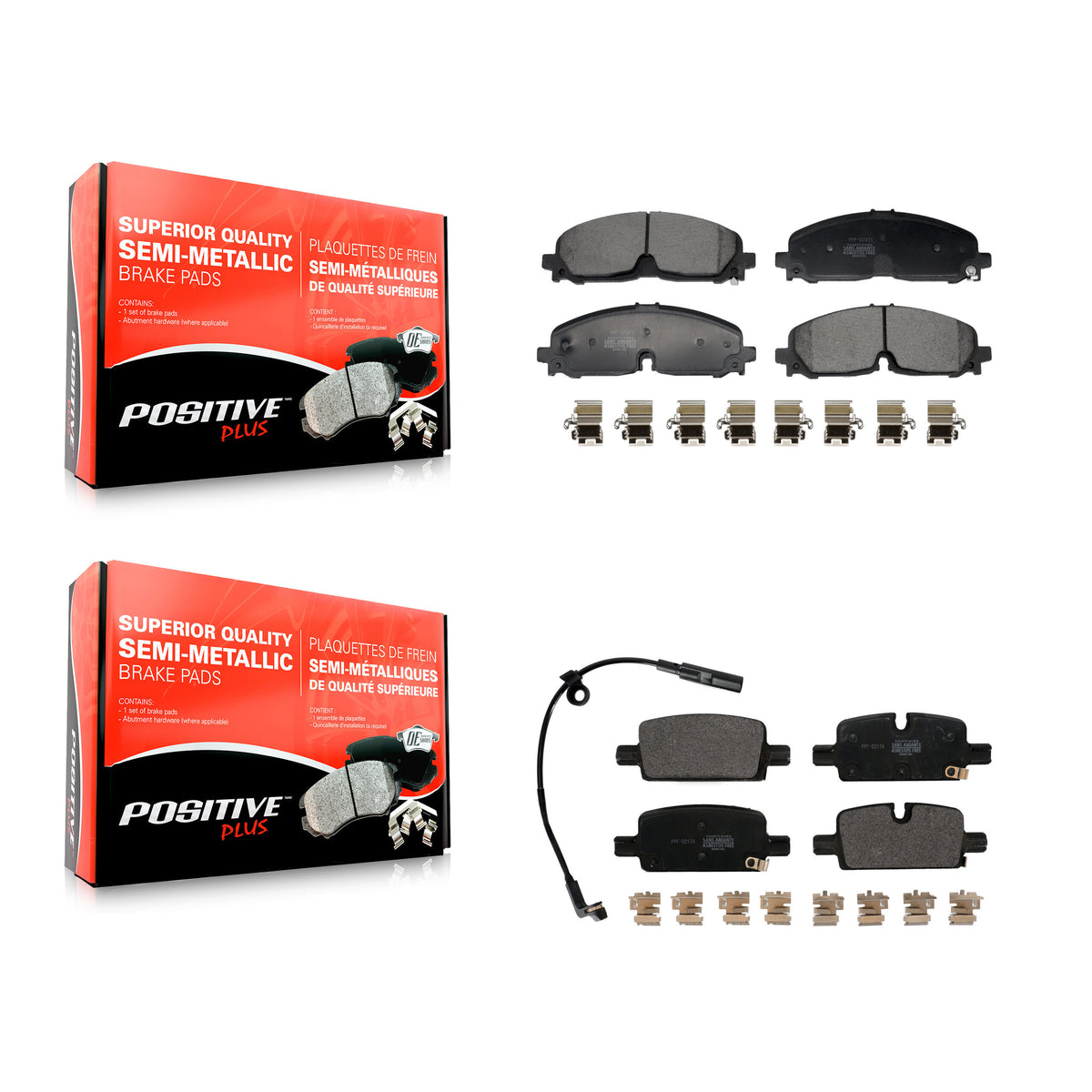 Front Rear Semi-Metallic Brake Pads Kit For 2023 Cadillac LYRIQ KPF-100842