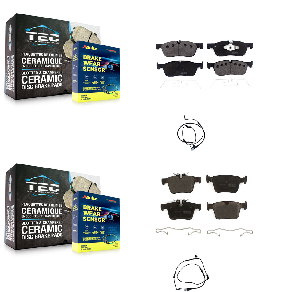 Front Rear Semi-Metallic Disc Brake Pads And Wear Sensors Kit For Land Rover Range Evoque KPW-100002