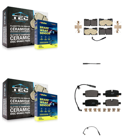 Front Rear Semi-Metallic Brake Pad Extra Wear Sensor Kit For GMC Chevrolet Silverado 1500 KPW-100009