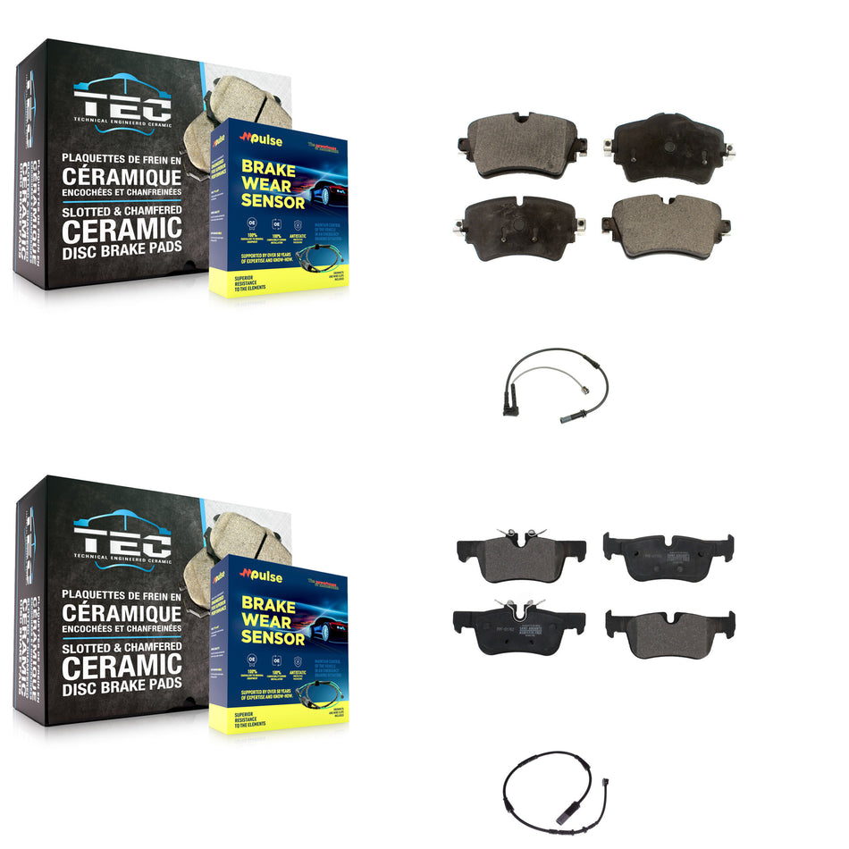 Front Rear Semi-Metallic Disc Brake Pads And Wear Sensors Kit For Mini Cooper Clubman KPW-100018