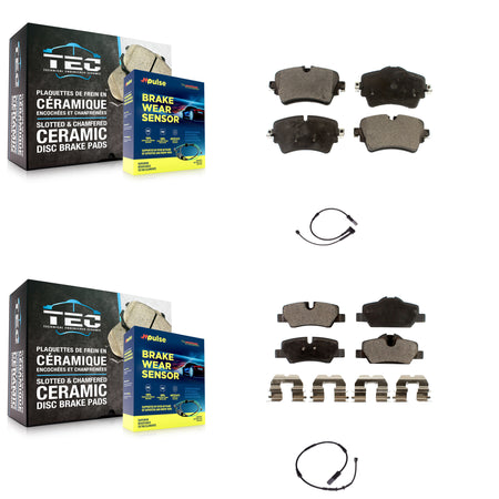 Front Rear Semi-Metallic Disc Brake Pads And Wear Sensors Kit For Mini Cooper KPW-100028