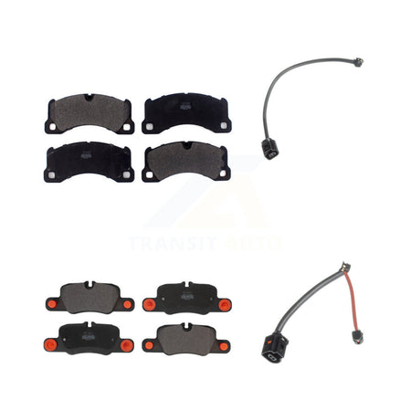 Front Rear Semi-Metallic Disc Brake Pads And Wear Sensors Kit For Porsche Panamera KPW-100037