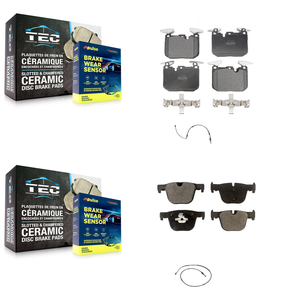 Front Rear Semi-Metallic Brake Pads Wear Sensor Kit For BMW 340i xDrive 435i 440i Gran GT KPW-100041