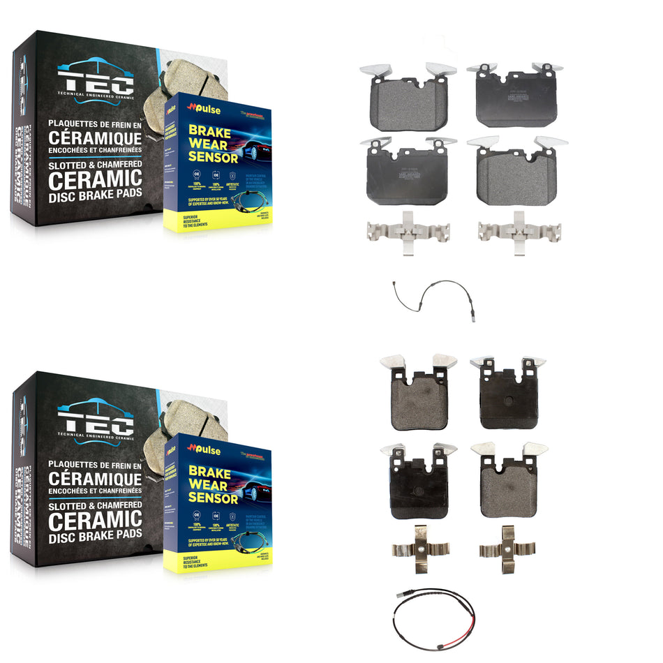 Front Rear Semi-Metallic Disc Brake Pads And Wear Sensors Kit For BMW M3 M2 KPW-100044