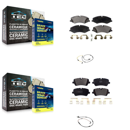 Front Rear Semi-Metallic Brake Pad & Wear Sensor Kit For Land Rover Range Sport Discovery KPW-100051