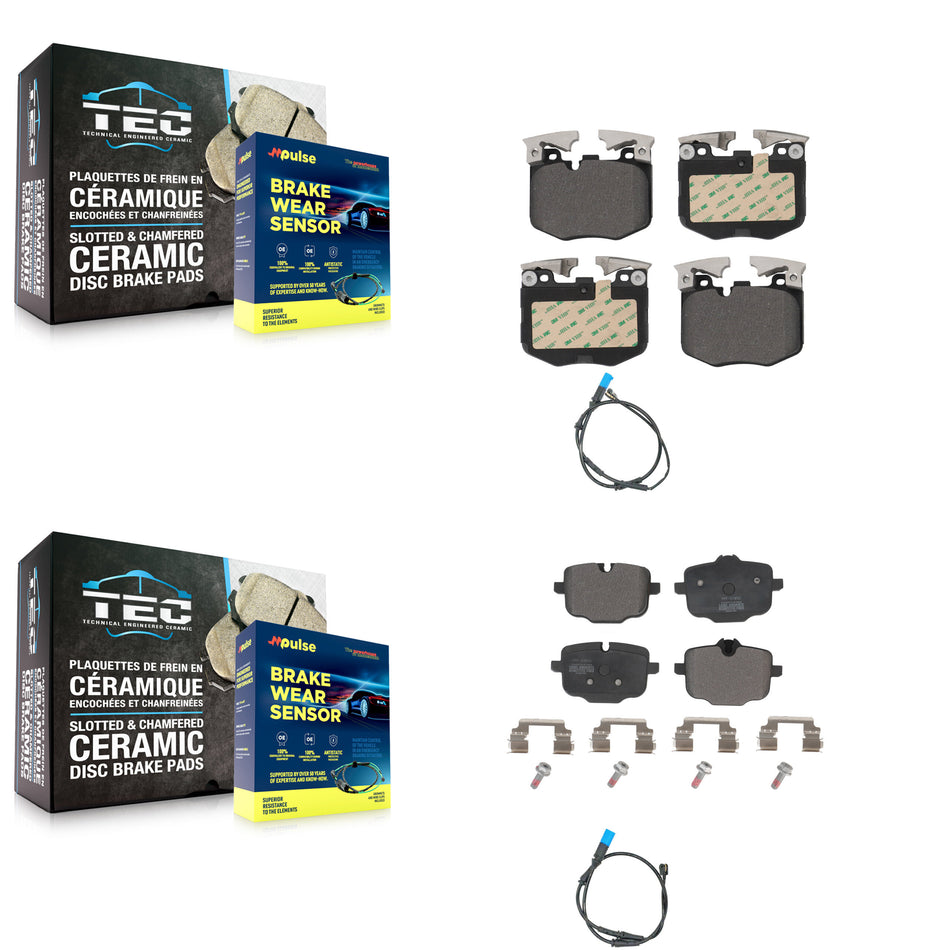 Front Rear Semi-Metallic Disc Brake Pads And Wear Sensors Kit For BMW X3 KPW-100055