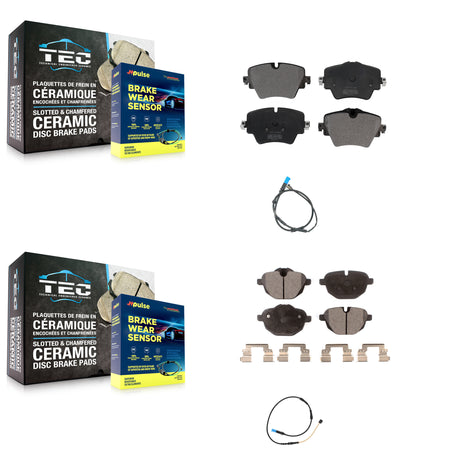 Front Rear Semi-Metallic Disc Brake Pads And Wear Sensors Kit For BMW X4 KPW-100057