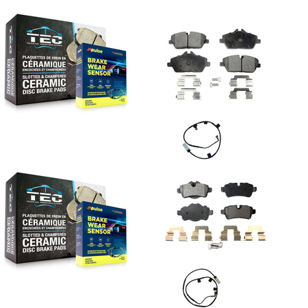 Front Rear Semi-Metallic Disc Brake Pads And Wear Sensors Kit For Mini Cooper KPW-100073