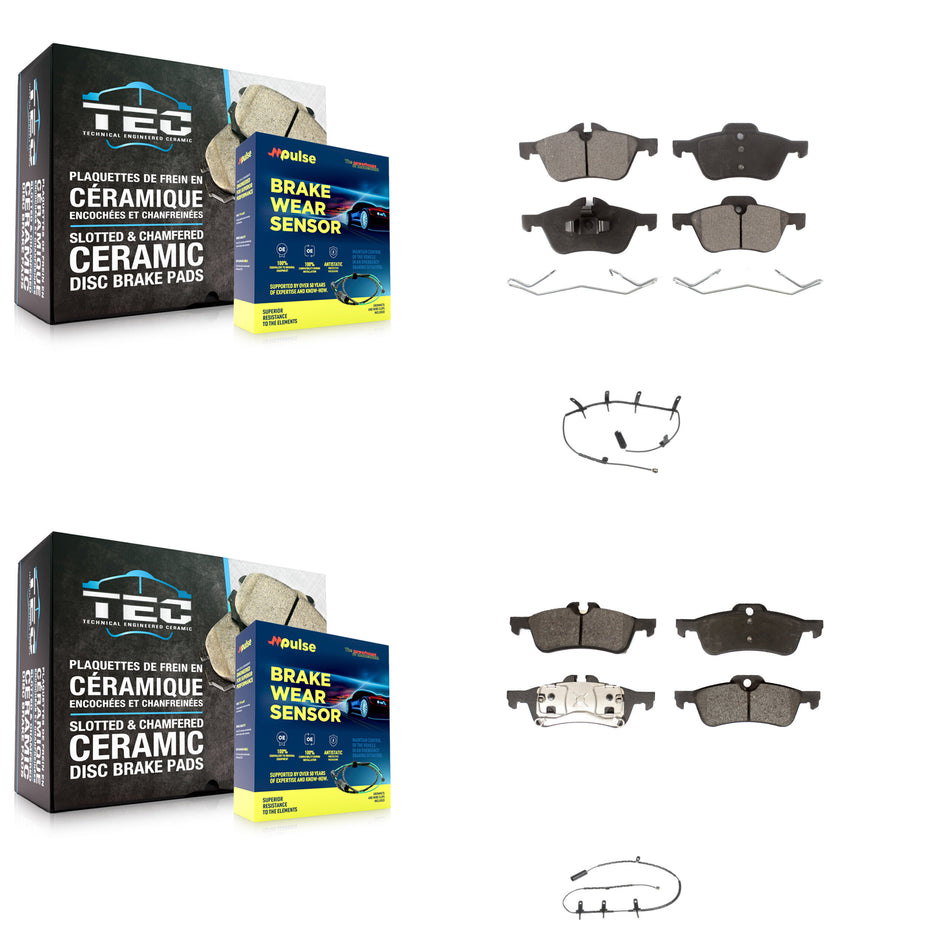 Front Rear Semi-Metallic Disc Brake Pads And Wear Sensors Kit For Mini Cooper KPW-100075