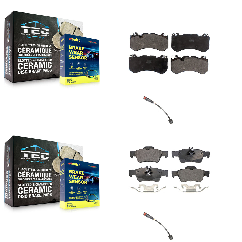 Front Rear Semi-Metallic Disc Brake Pad & Wear Sensor Kit For Mercedes-Benz SL63 AMG SL65 KPW-100078