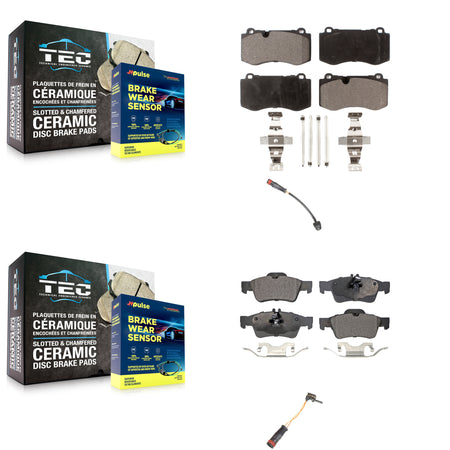 Front Rear Semi-Metallic Brake Pad Wear Sensor Kit For Mercedes-Benz S550 S450 CL550 S400 KPW-100079