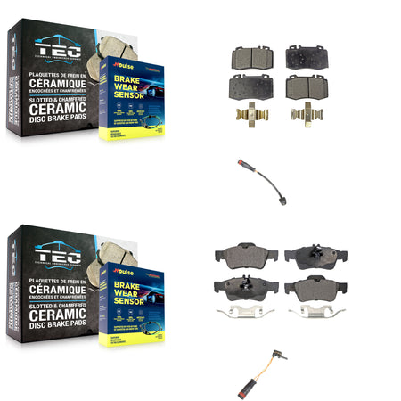 Front Rear Semi-Metallic Brake Pad Wear Sensor Kit For 2003-2006 Mercedes-Benz SL500 5.0L KPW-100085