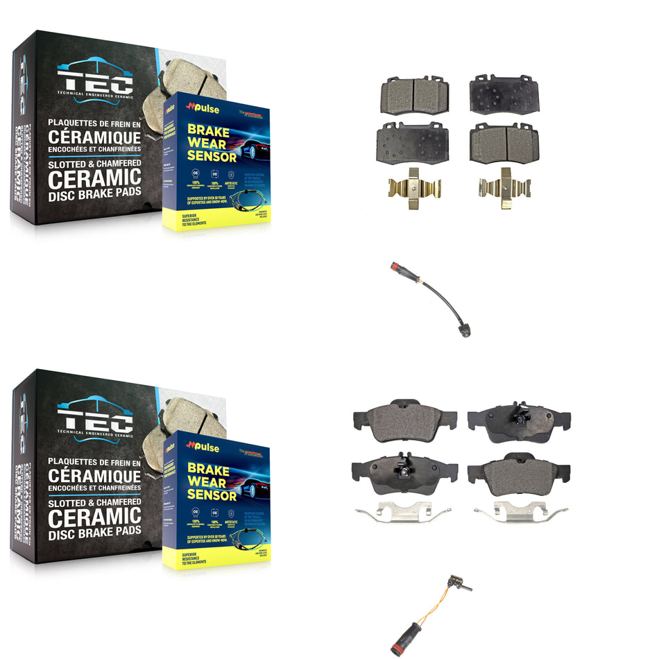 Front Rear Semi-Metallic Brake Pad Wear Sensor Kit For 2003-2006 Mercedes-Benz SL500 5.0L KPW-100085