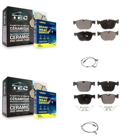 Front Rear Semi-Metallic Disc Brake Pads And Wear Sensors Kit For BMW X5 X6 KPW-100102