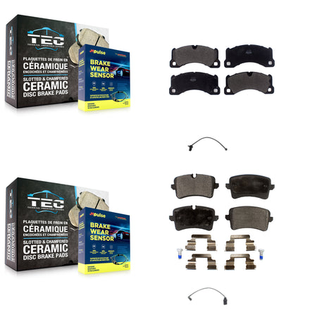 Front Rear Semi-Metallic Brake Pad Wear Sensor Kit For Porsche Macan except Ceramic Rotor KPW-100156