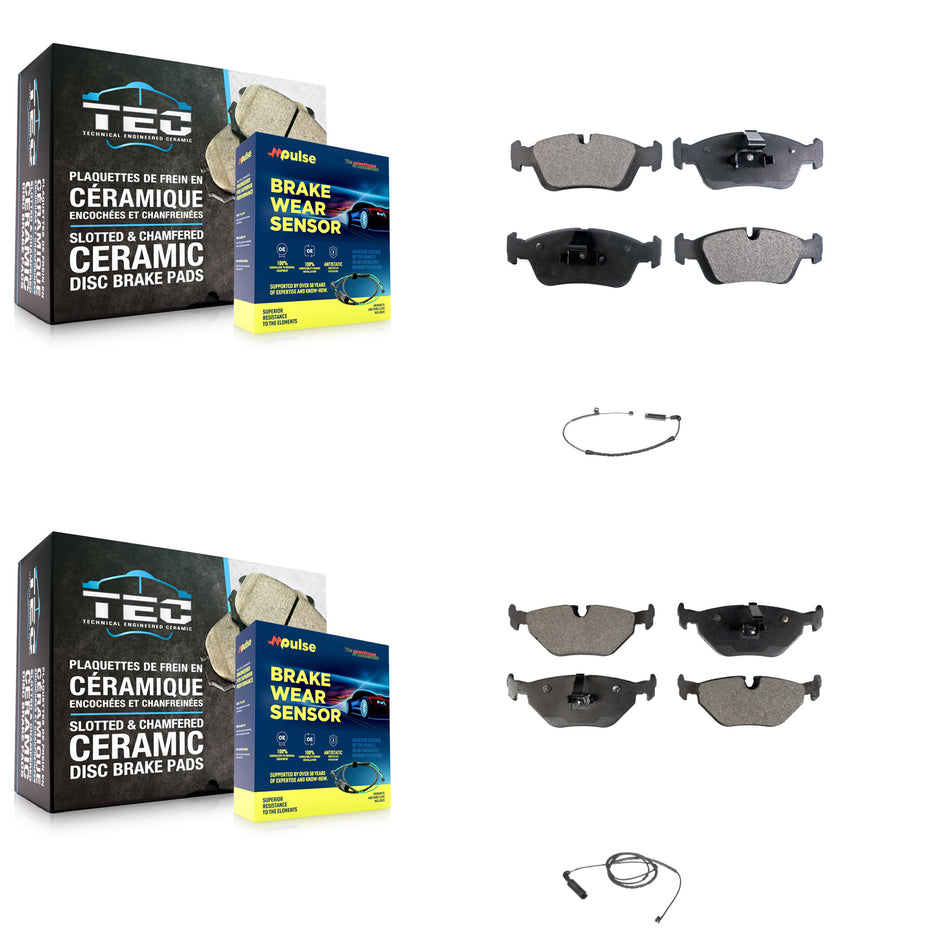 Front Rear Semi-Metallic Brake Pad And Wear Sensor Kit For BMW 325i 325Ci 320i 328i 323Ci KPW-100178