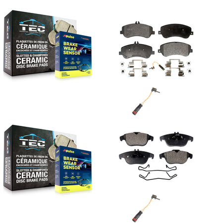 Front Rear Semi-Metallic Brake Pads Extra Wear Sensor Kit For Mercedes-Benz GLK350 GLK250 KPW-100182