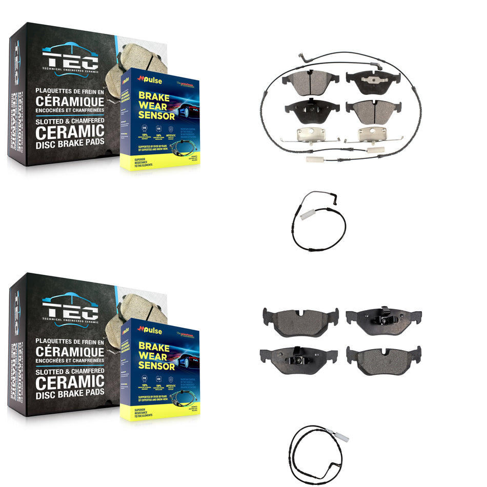 Front Rear Semi-Metallic Disc Brake Pads And Extra Wear Sensors Kit For BMW 323i 328i KPW-100185