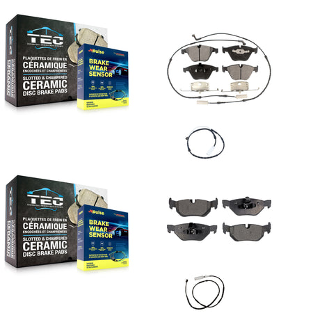 Front Rear Semi-Metallic Disc Brake Pads And Extra Wear Sensors Kit For BMW X1 KPW-100189