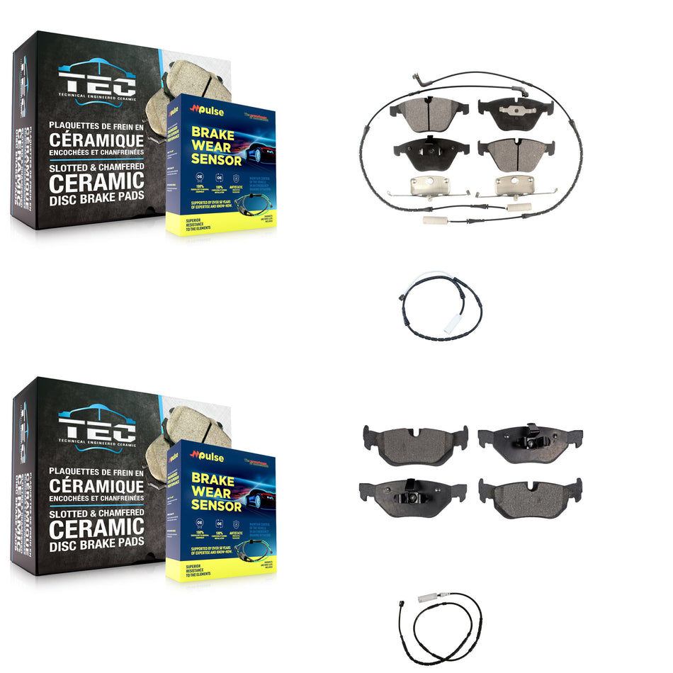 Front Rear Semi-Metallic Disc Brake Pads And Extra Wear Sensors Kit For BMW X1 KPW-100189