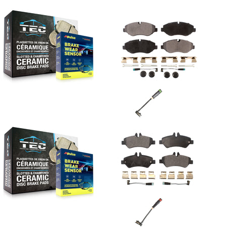 Front Rear Semi-Metallic Brake Pads Extra Wear Sensor Kit For Sprinter 2500 Mercedes-Benz KPW-100197