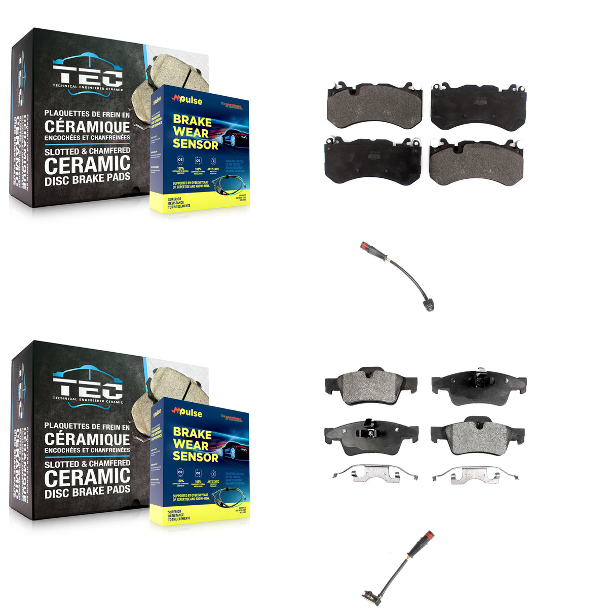 Front Rear Semi-Metallic Disc Brake Pad And Wear Sensor Kit For Mercedes-Benz G63 AMG G65 KPW-100206
