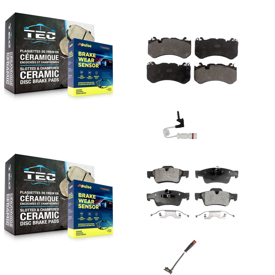 Front Rear Semi-Metallic Disc Brake Pads And Wear Sensors Kit For Mercedes-Benz G63 AMG KPW-100208