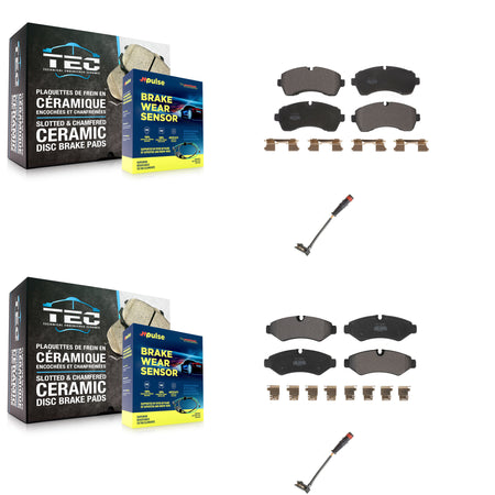 Front Rear Semi-Metallic Brake Pad & Wear Sensor Kit For Mercedes-Benz Sprinter 2500 1500 KPW-100210