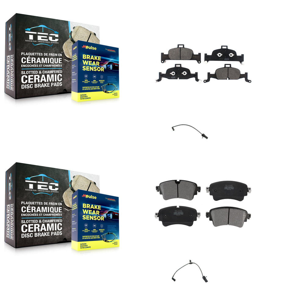 Front Rear Semi-Metallic Disc Brake Pads Wear Sensor Kit For Audi A4 Quattro A5 Sportback KPW-100213