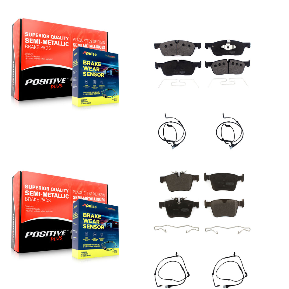 Front Rear Semi-Metallic Disc Brake Pads And Wear Sensors Kit For Land Rover Range Evoque KPW-100221