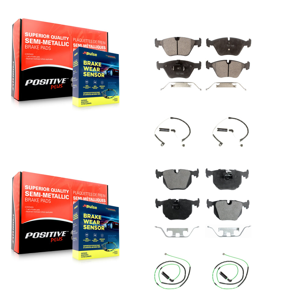 Front Rear Semi-Metallic Disc Brake Pads And Wear Sensors Kit For BMW Z4 KPW-100243