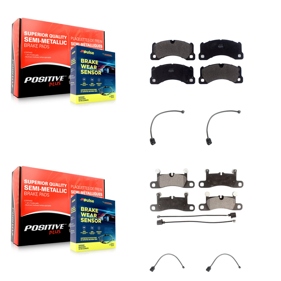 Front Rear Semi-Metallic Disc Brake Pads Wear Sensor Kit For Porsche Cayenne with Harness KPW-100279