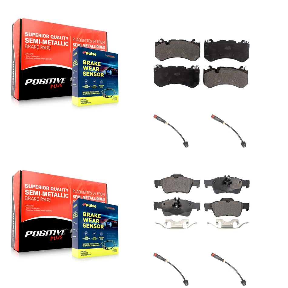 Front Rear Semi-Metallic Disc Brake Pad & Wear Sensor Kit For Mercedes-Benz SL63 AMG SL65 KPW-100306
